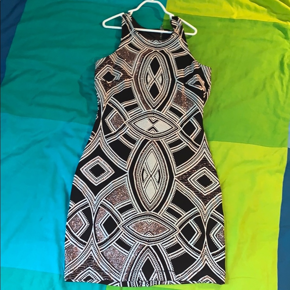 Speechless Body con patterned black dress (Macy’s)
